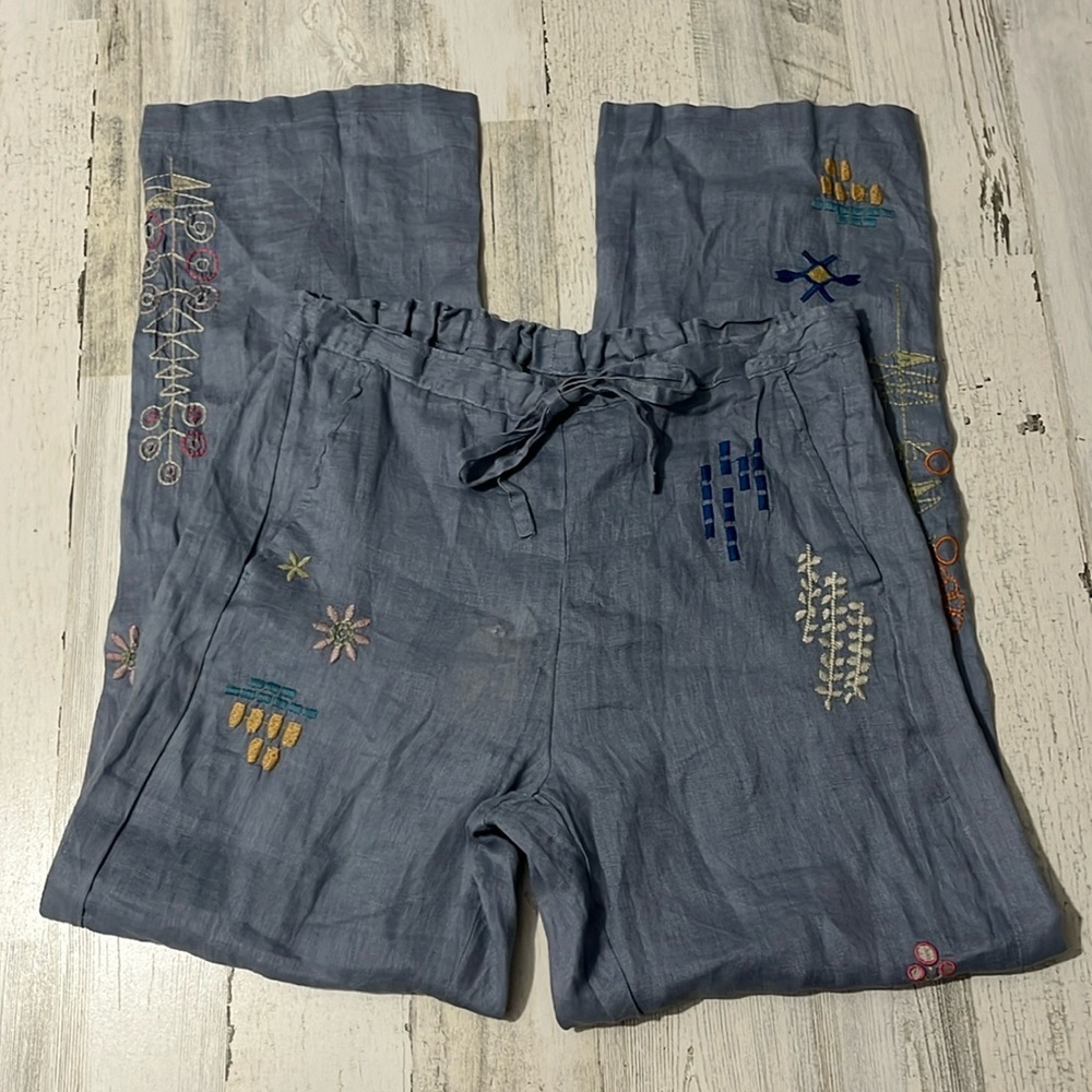 Johnny Was Elektra Linen Pants Size XS.  NWT - Picture 2 of 13